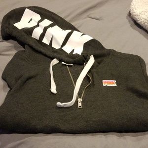 Pink Hooded sweatshirt with front pocket